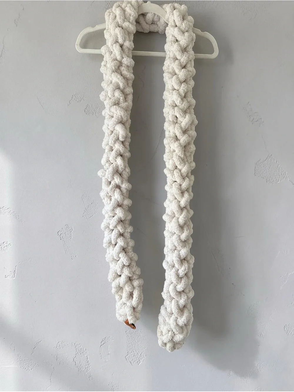 Hand made by me, Chunky Cream Knit Scarf - Women Accessories